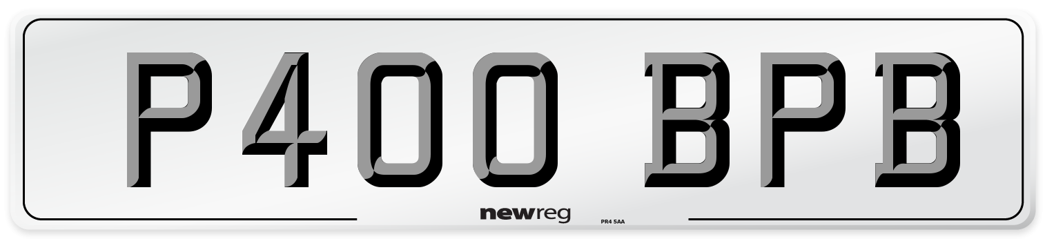 P400 BPB Number Plate from New Reg